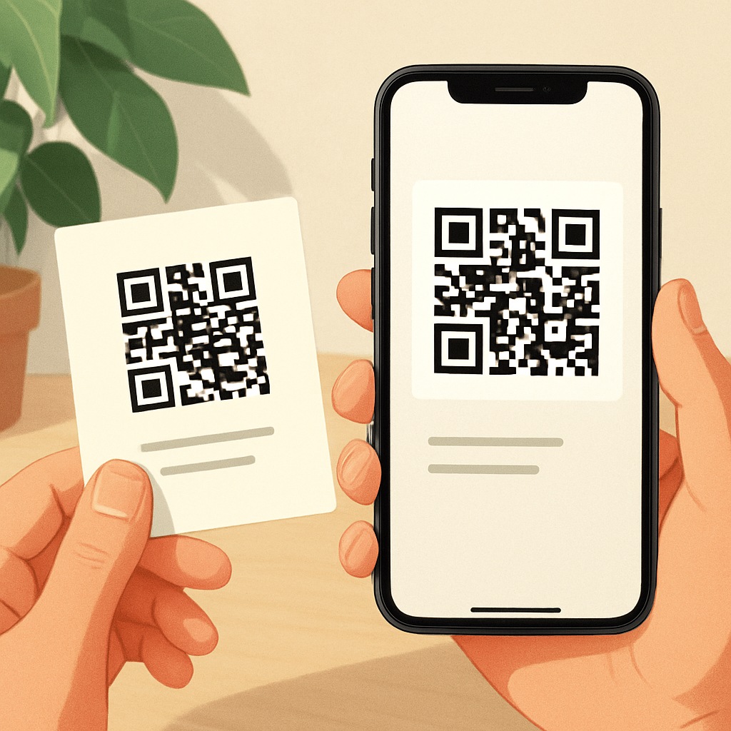 QR 코드 명함 생성 및 공유 이미지