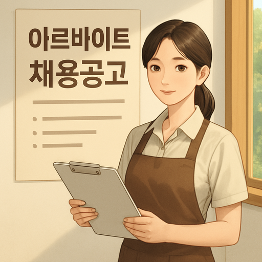 여성 아르바이트 채용공고 이미지