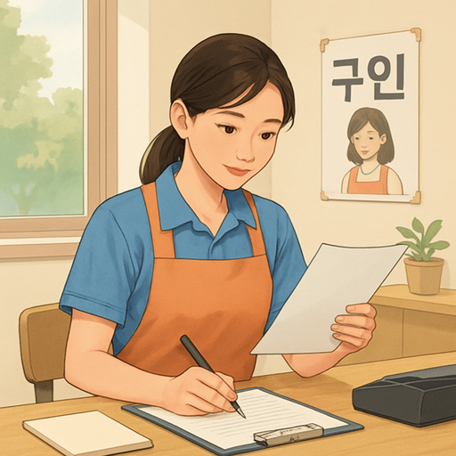 여성 아르바이트 구인 이미지